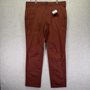 Eddie Bauer Voyager Flex Chino Pants Mens 36x32 Brown Stretch Travel Casual